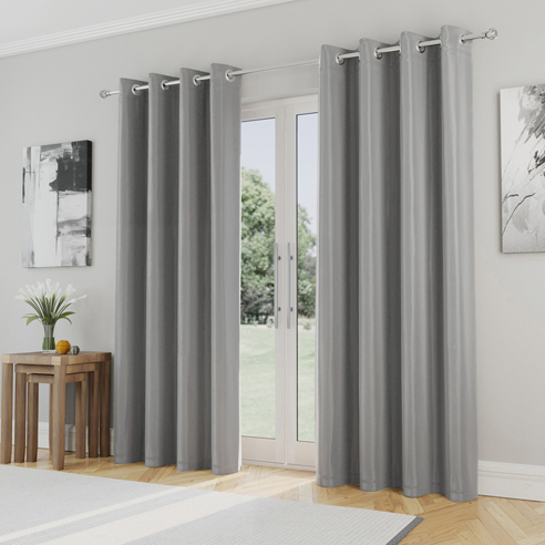 Supersoft Eyelet, Grey - Ready Made Curtains - Image 3